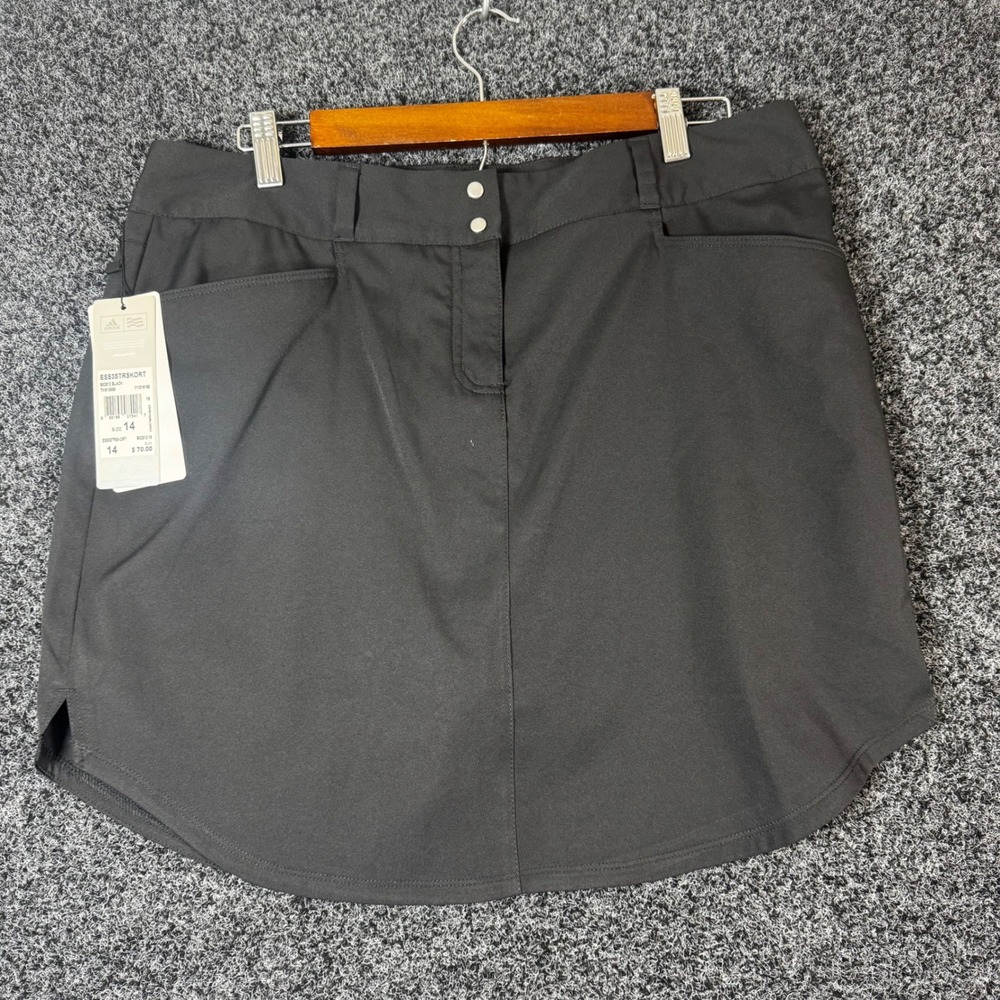 Adidas Golf Essentials 3-Stripes Skort Black Size 14 B82612 NWT - Picture 1 of 6